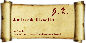 Janicsek Klaudia névjegykártya